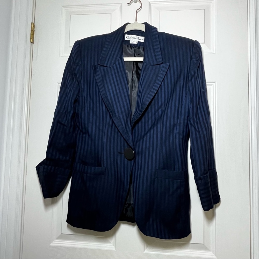 Christian Dior Vintage Navy Striped Blazer size 4